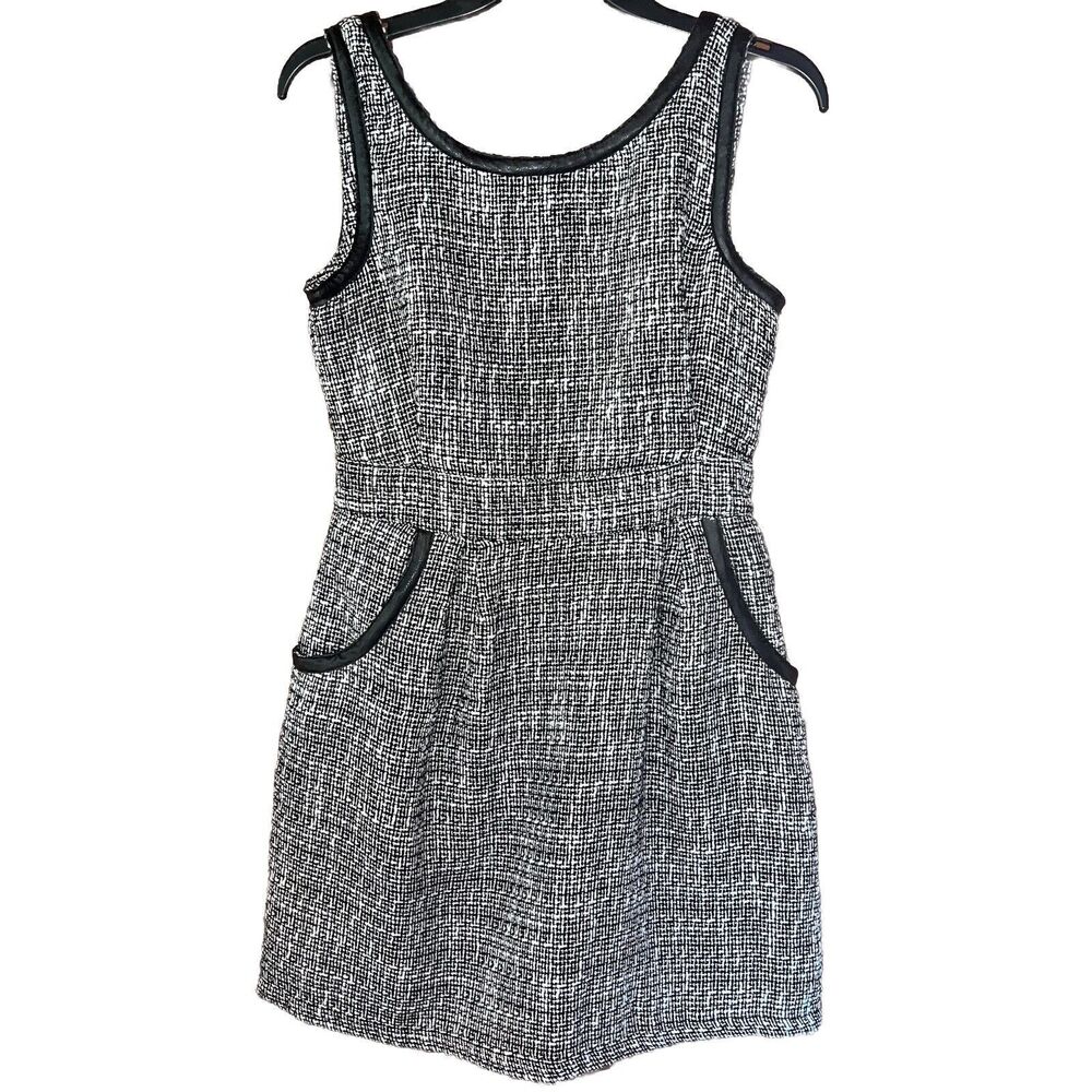 Tulle Black and White Polyester Wool Dress Medium